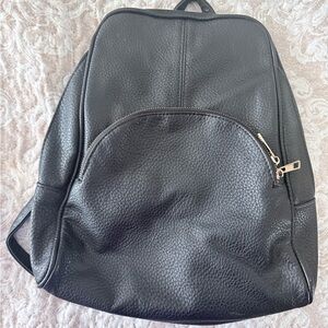 Black Leather Backpack